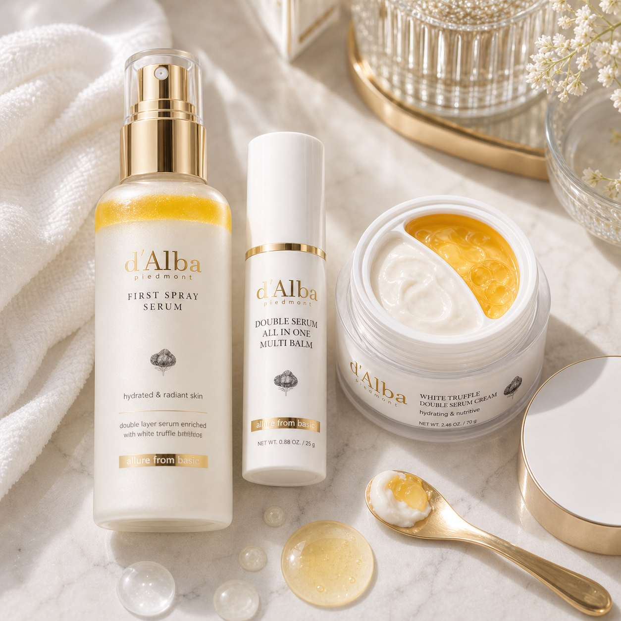 Generated editorial visual for d'Alba White Truffle Double Serum & Cream variant 3