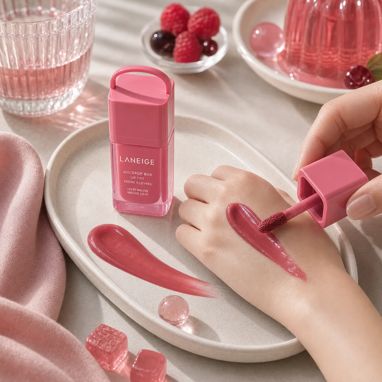 Generated editorial visual for LANEIGE JuicePop Box Lip Tint