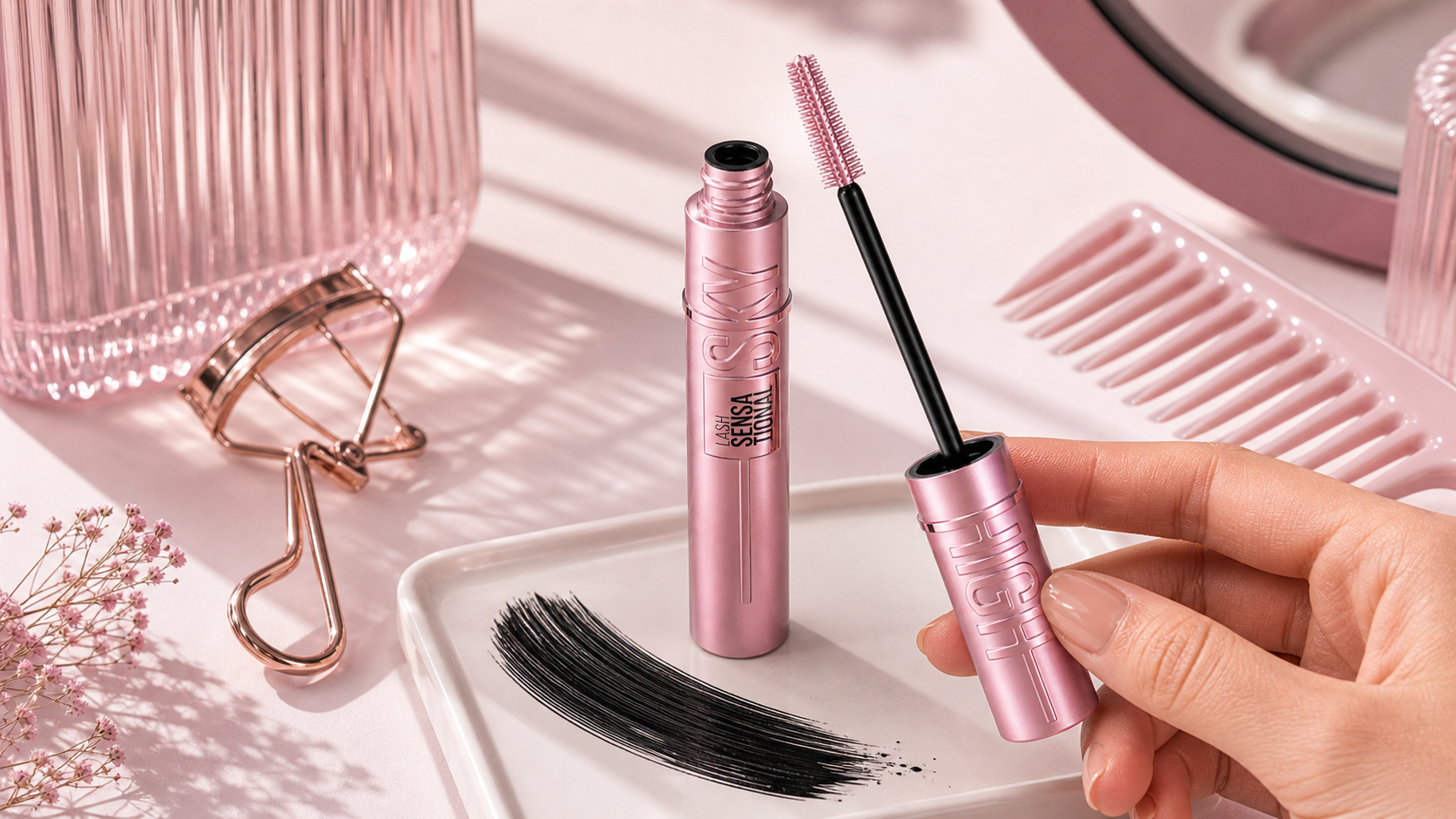 Generated editorial visual for Maybelline Lash Sensational Sky High Mascara variant 3