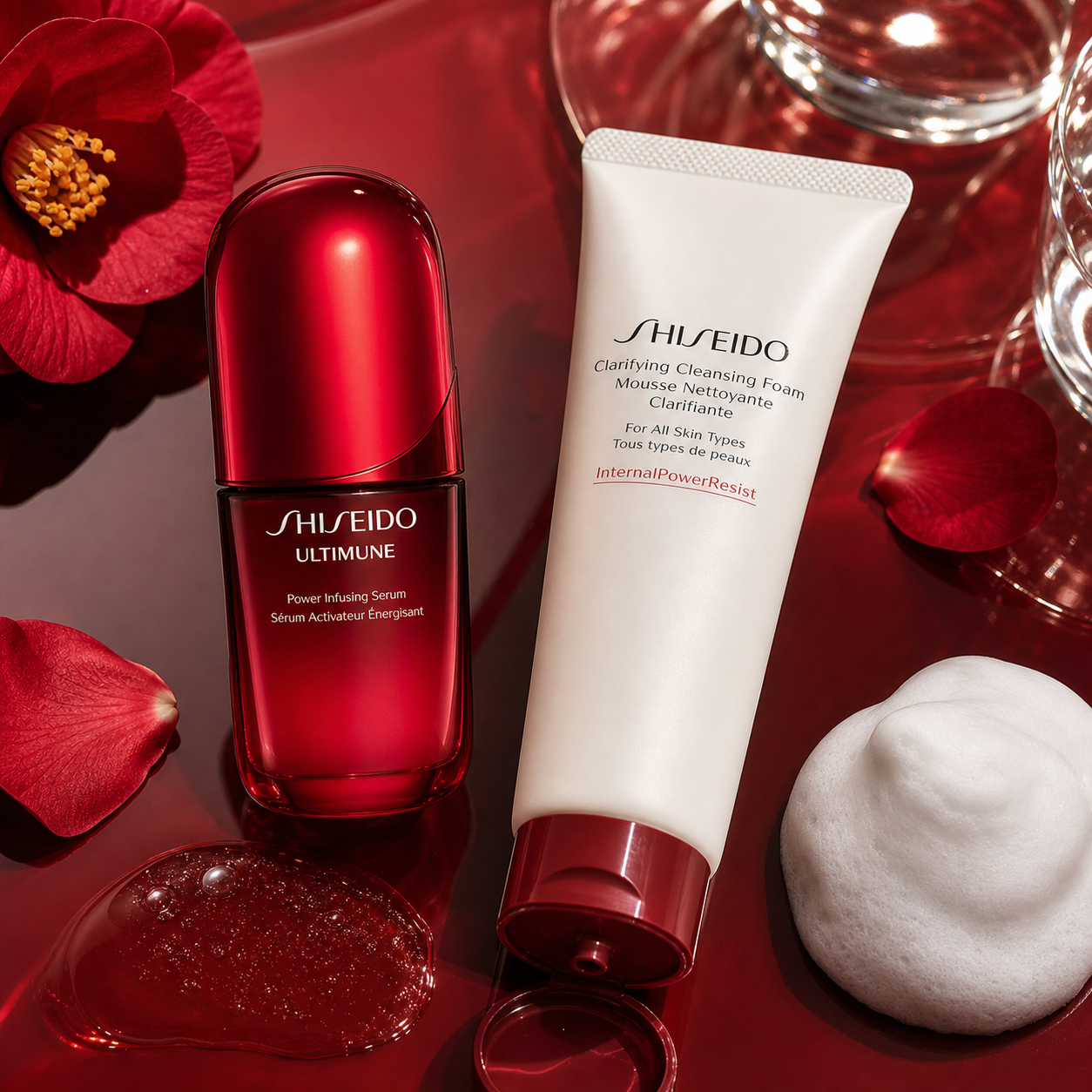 Generated editorial visual for Shiseido Ultimune Power Infusing Serum + Clarifying Cleansing Foam variant 3