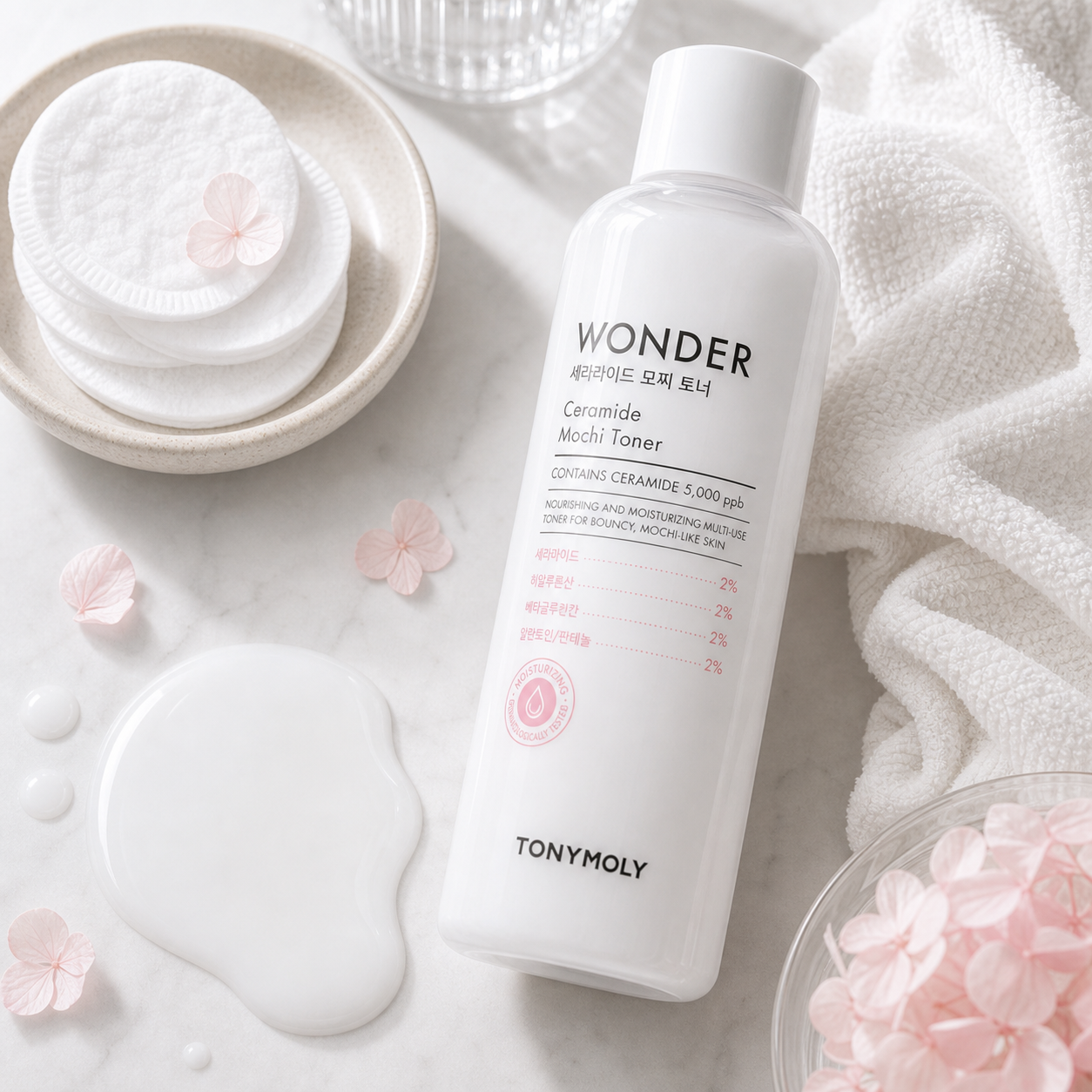 Generated editorial visual for TONYMOLY Wonder Ceramide Mochi Milky Toner variant 3