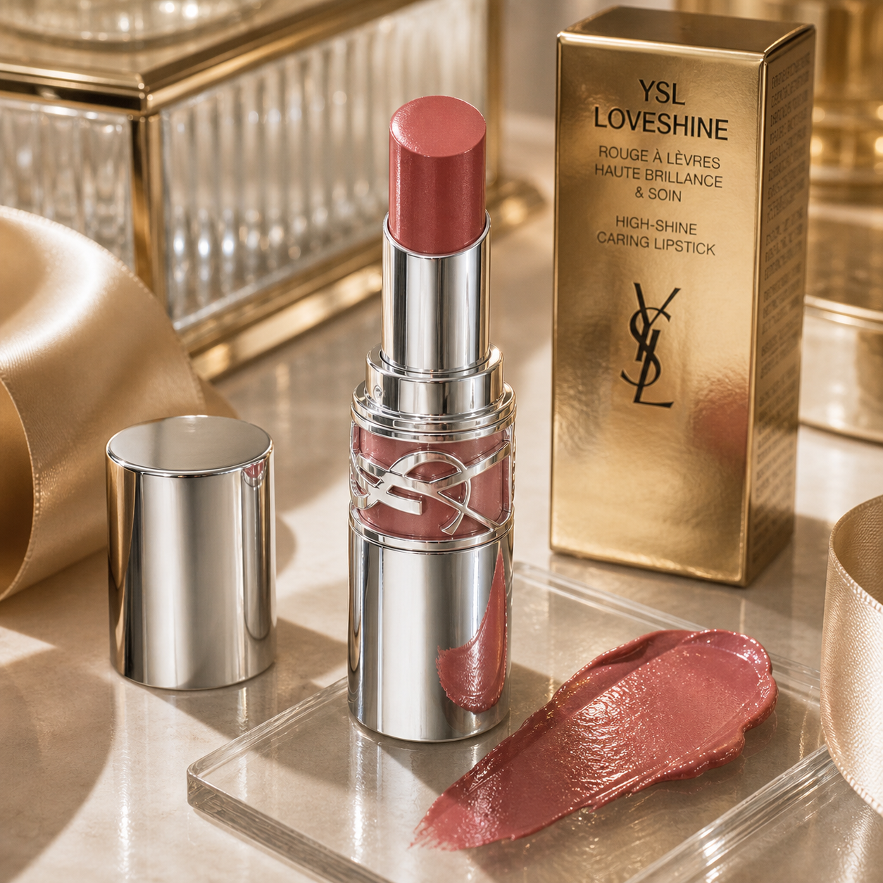 Generated editorial visual for Yves Saint Laurent YSL LOVESHINE High Shine Caring Lipstick variant 3